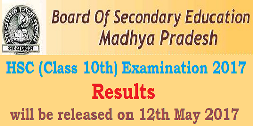 Madhya Pradesh HSC (Class 10th) Results 2017