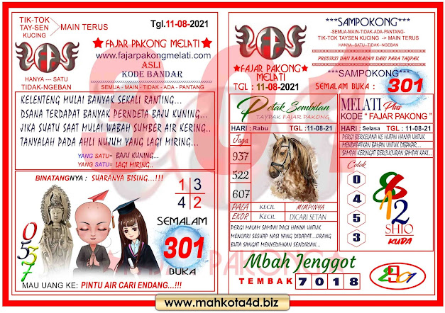 Syair Prediksi Fajar Pakong Melati Rabu, 11 - Agustus - 2021