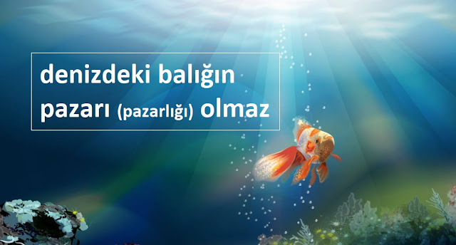 denizdeki balığın pazarı (pazarlığı) olmaz