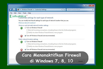 √ Cara Menonaktifkan Firewall Di Windows 7, 8, 10