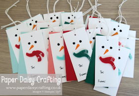 Let It Snow Snowman tags - Stampin Up