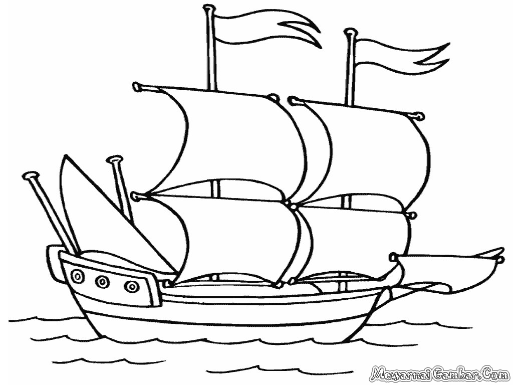 Gambar Animasi Kapal Laut Hitam Putih Infotiketcom