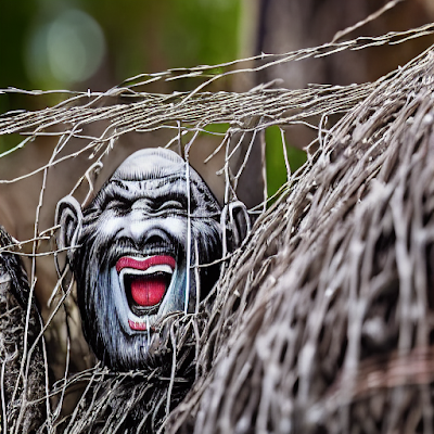 Troll in barbed wire