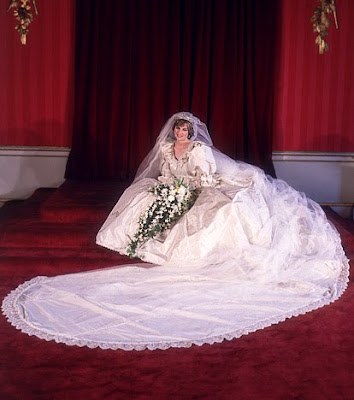 princess diana wedding dress train. Princess Diana of Wales -