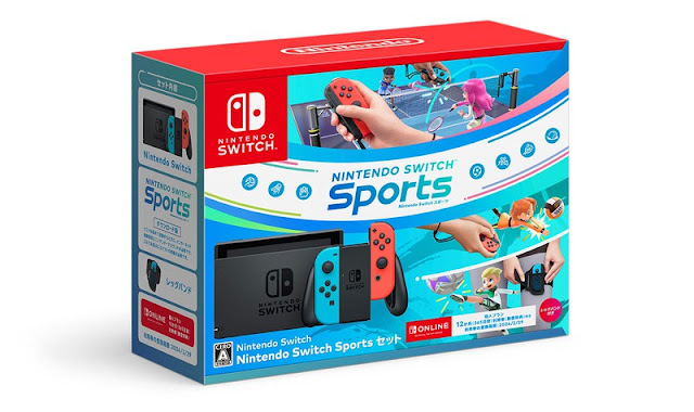 Imagem de caixa de pacote do Nintendo Switch regular com Nintendo Switch Sports.