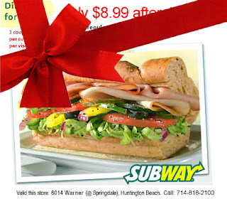 Free Printable Subway Coupons