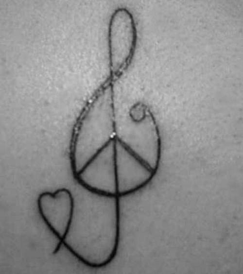 i love music tattoos. peace love and music tattoos.