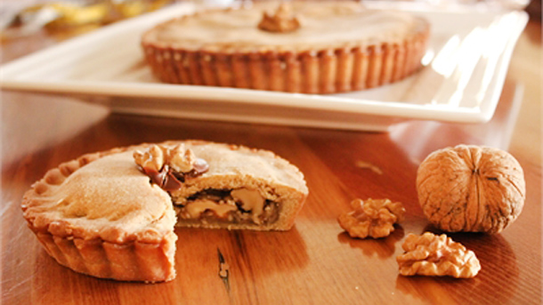 Mini Swiss Caramel and Walnut Tarts