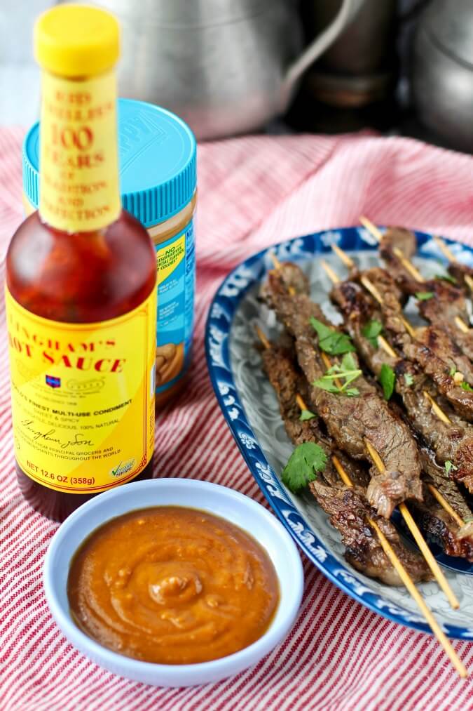 Beef Satay with Peanut Sauce with Chillie Sauce