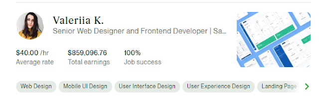 هذه الفتاة حققت ارباح 859 الف دولار وهذا المبلغ بعملة الجزائرية يساوي أو اكثر من 12.5 مليار سنتيم  موقع أوبورك upwork