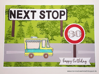 Individuelle Geburtstagskarte zum 30. für einen Unimog-Fahrer Stampin' Up! www.eris-kreativwerkstatt.blogspot.de