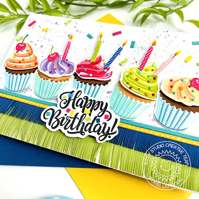 Sunny Studio Stamps: Scrumptious Cupcakes Birthday Card by Bobbi Lemanski