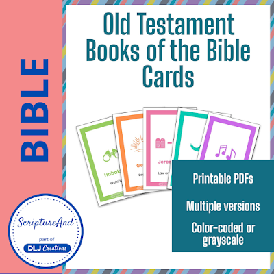 Old Testament Books of the Bible cards with key words | scriptureand.blogspot.com
