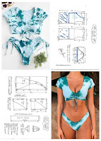 Patrones y medidas de costura para bikinis y prendas de verano