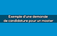 Exemple d'une demande de candidature pour un master