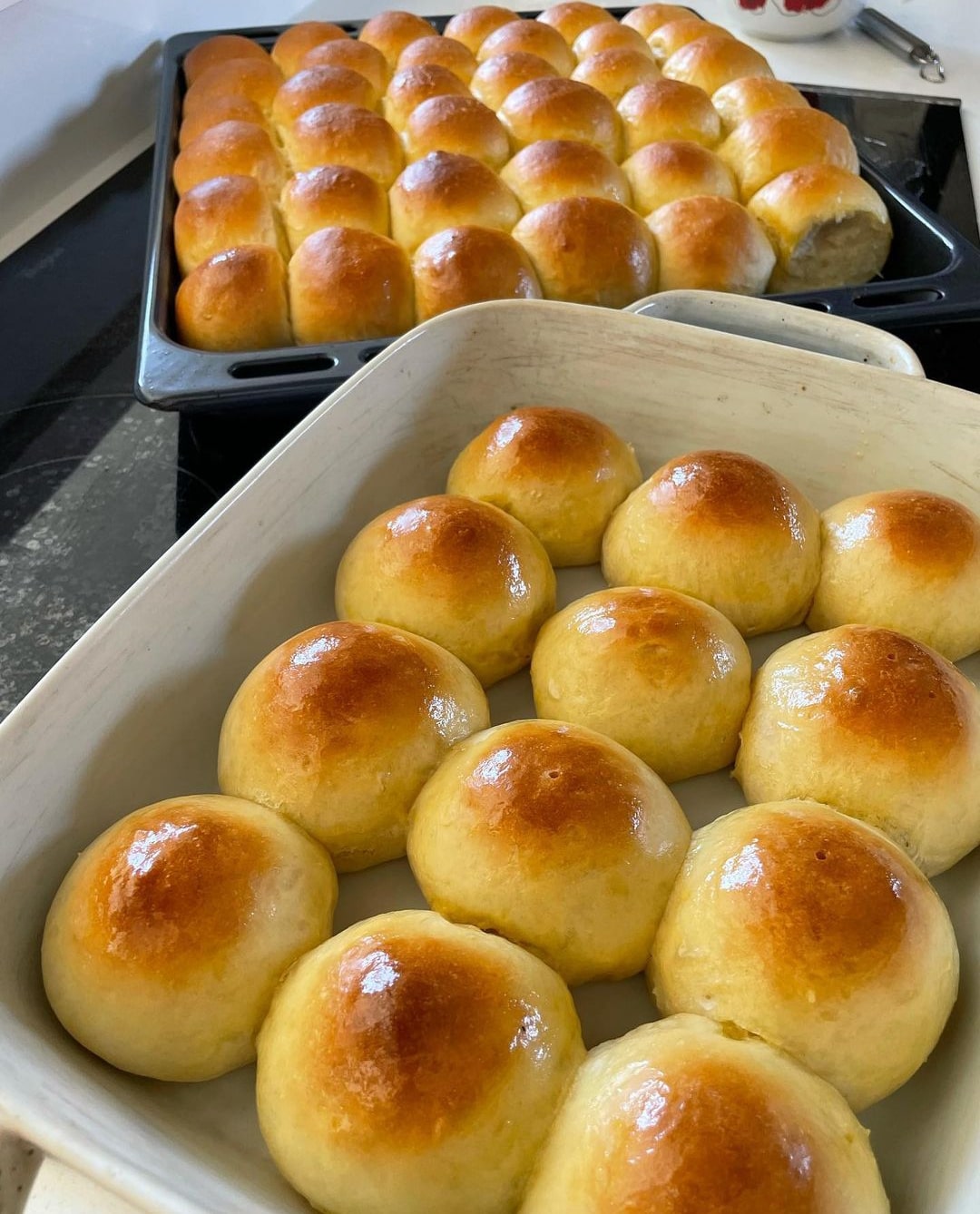 Freshly baked dinner rolls