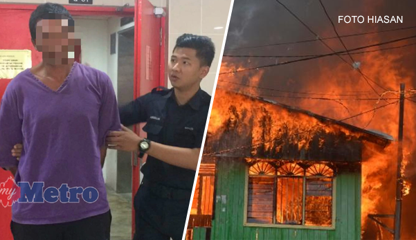 Isteri tuntut cerai, suami bakar rumah mentua