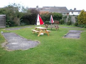 Crazy Golf in the beer garden at The Dolphin Pub in Melbourn