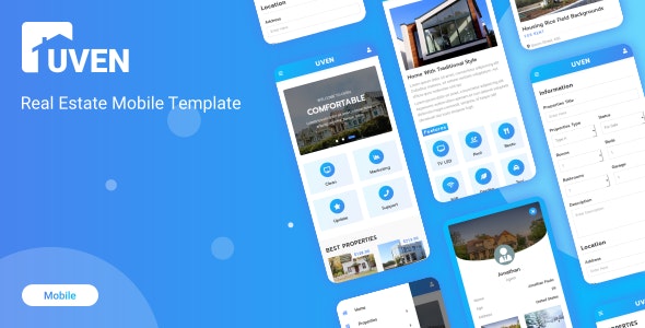 Uven - Real Estate Mobile Template  - Responsive Blogger Template