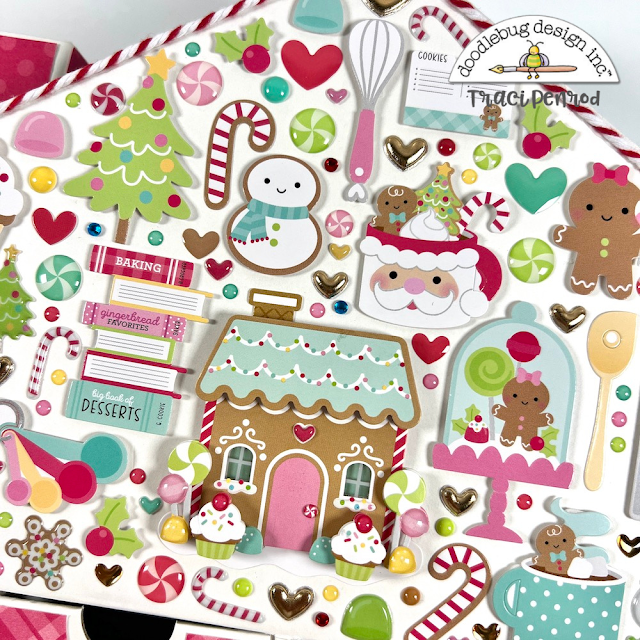 Christmas Advent Calendar House with Santa, gingerbread cookies, house, candy, & snowmen