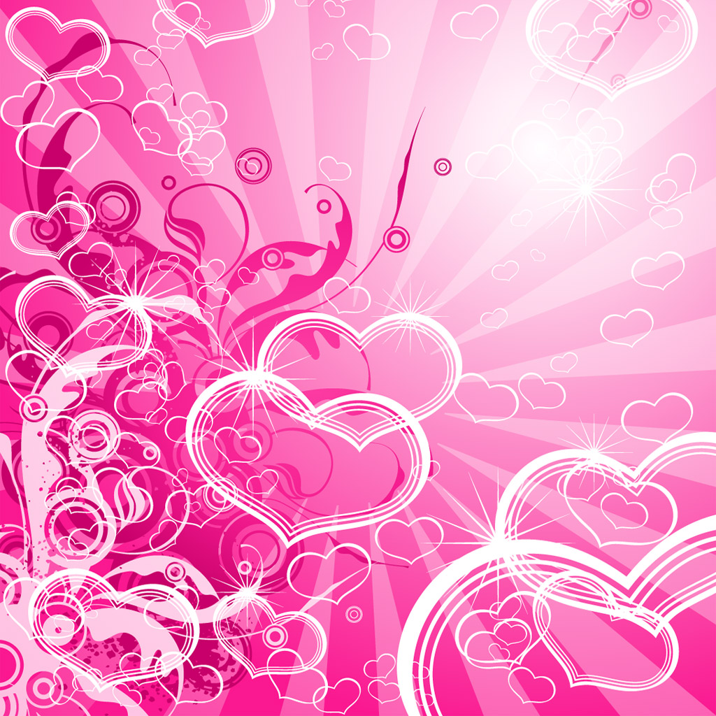 ... Wallpapers For Android: Vector - Abstract Pink Hearts Layout iPad