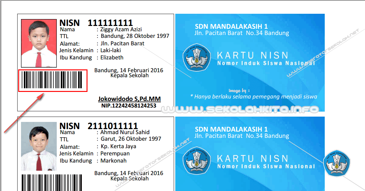 Aplikasi Cetak Kartu NISN 2016 Fitur Barcode, Import Data 