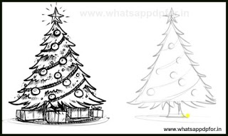 christmas tree drawing outline