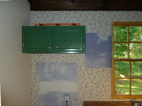 green over the fridge wall cabinet