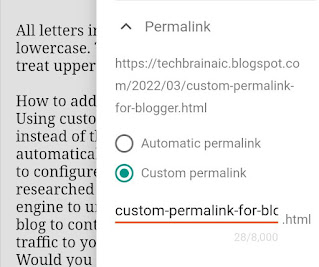 Custom Permalink on Blogger