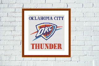 Oklahoma City Thunder cross stitch pattern - Tango Stitch