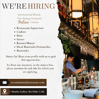 Restaurant Jobs in Abu Dhabi