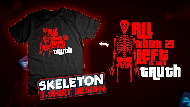 How to Create Skeleton T-Shirt Design in Photoshop || Skeleton T-Shirt Design