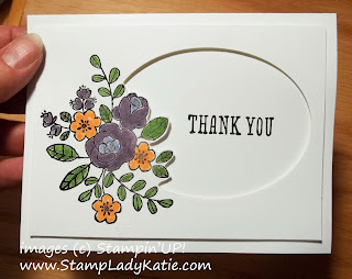 Fussy Cut Oval Flower Frame on a card made with Stampin'UP!'s So Very Grateful Stamp set