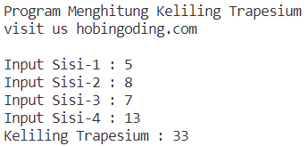 Program Bahasa C Menghitung Keliling Trapesium