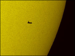space shuttle in space