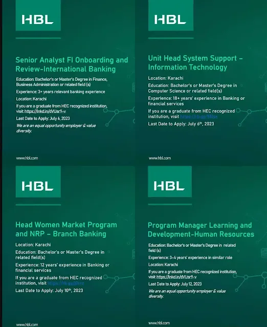 Hbl Jobs 2023 Online Apply