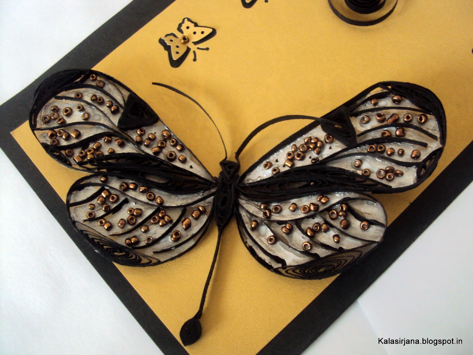 Just like thatAesthetics in Art and Design : Black and Gold Card \u0026
a Quilled Butterfly