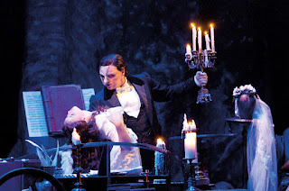 Katie Hall as Christine and John Owen-Jones as The Phantom in The Phantom of the Opera - UK Tour