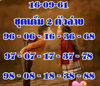 Thai Lottery 3up Sure Set For 16-09-2018