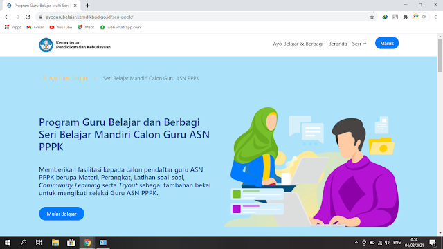 Cara Daftar di Seri Belajar Mandiri Calon Guru ASN PPPK