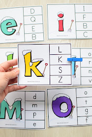 Winter Theme Learning Pack: Uppercase and Lowercase Letter Clipcards