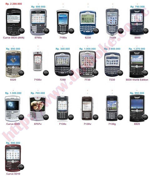 daftar harga lengkap Blackberry Baru-Second/bekas Update Juni 2011