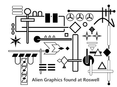 UFO Markings on the Flying Saucer at Roswell NM - free coloring book by greg vanderlaan