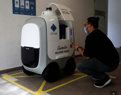 Camello robot delivers orders to homes in Singapore