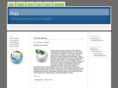 Digg Blogger Template