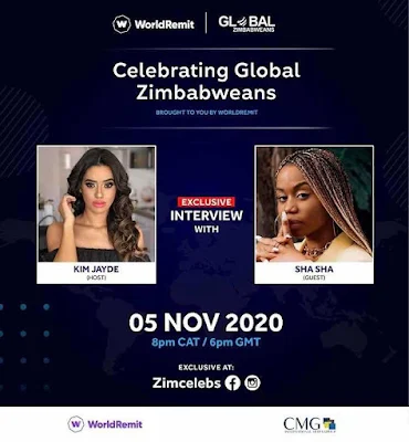 Kim Jayde interviews ShaSha in CMG international and World Remits new show highlighting Global Zimbabweans