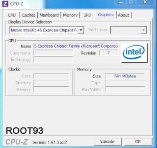 CPU-Z Menu Graphics