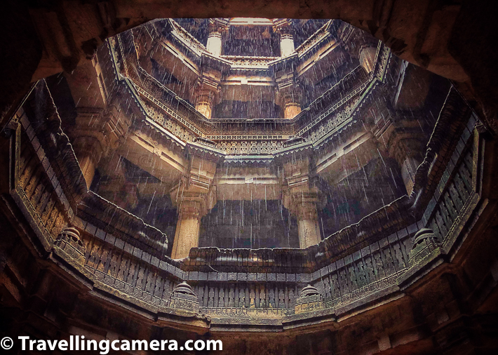 Sometimes finding that perfect point of view may mean you doing crazy things. Above photograph is clicked in a stepwell when it was raining. To get this shot with rain-drops visible in the photograph I had to stand in rain for some time to get right photograph.     Related Blogpost - Quick-Tips to click Great Selfies with your Phone Camera