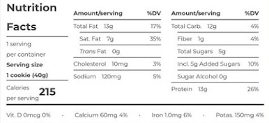 nutrition facts on power crunch protein bars