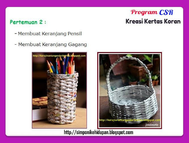 program csr kerajinan tangan kreasi kertas koran